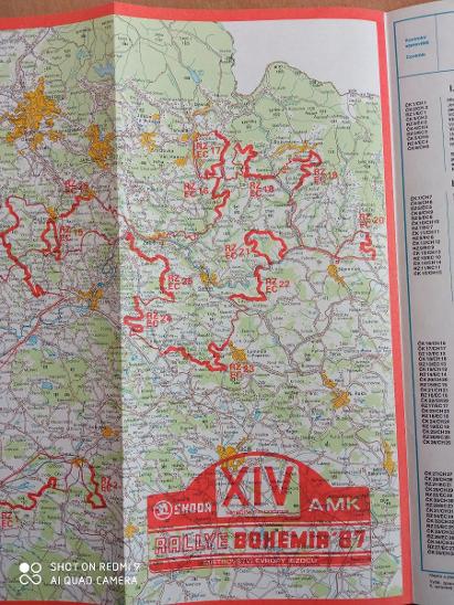 Originál orientační plánek Rallye Bohemia mistrovství Evropy jezdců - Motoristická literatura automobily