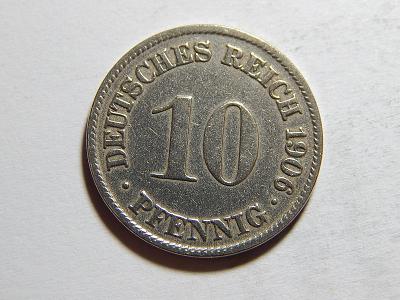 Nemecko Cisárstvo 10 Pfennig 1906 D XF č05422