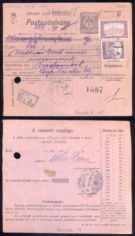 Žilina 29.10.1918 - Trnava 30.10.1918 - viz. foto a popis - 1018 - Známky