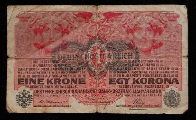 Rakousko-Uhersko - 1 koruna 1916 přetisk