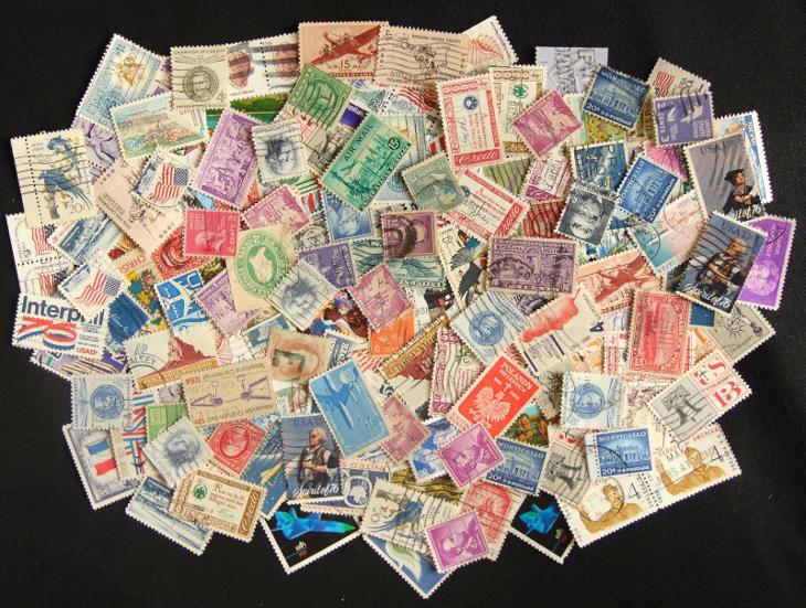 Sbírka známek z USA, prezidenti a další staré známky (1)