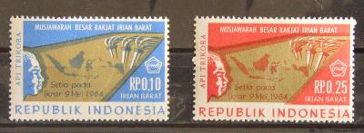 Indonésie (Západní Irian) 1968, mapa Indonesie **