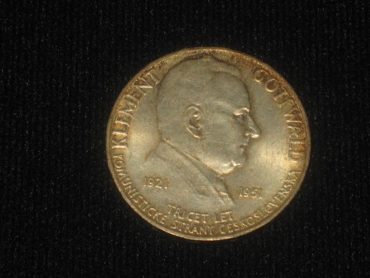 Pamětní mince 100 Kčs 1951 Klement Gottwald
