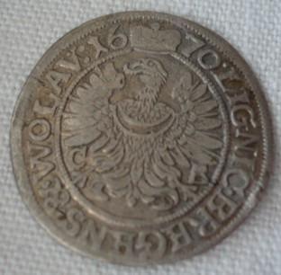 pěkný stříbrný 3 krejcar 1670 CB  Christian Lehnice - Břeh Slezsko