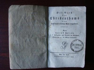 Kniha; knížka; Christenthums; Frint; 1808; Zlaté Hory; fara; Německá; 