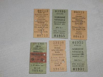 Staré lístky na vlak - tvrdý karton - 6 kusů v jedné aukci