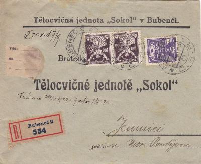 R- Bubeneč, Praha 1921, sport-TJ Sokol - Sokol Jemnice (Třebíč).