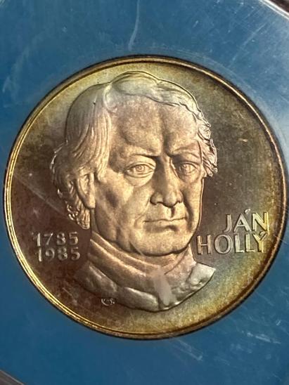 100 Kčs Ján Hollý 1785-1985  stříbrná mince - Numismatika Česko