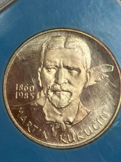 100 Kčs Martin Kukučín 1860-1985  stříbrná mince - Numismatika Česko