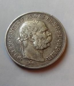 Stříbrná 5 koruna FJ.I 1907 KB ( uherská )