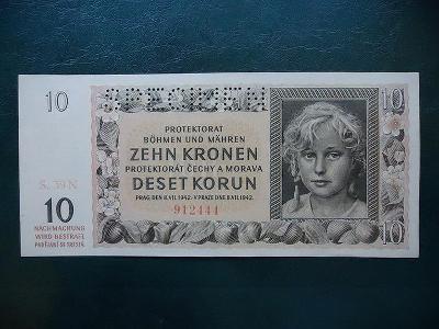 10 korun 1942  Serie 39 N  UNC ORIGINAL