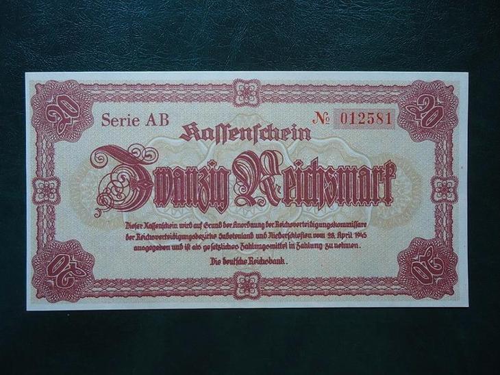 20 Reichsmark 1945 Vzacna UNC ORIGINAL