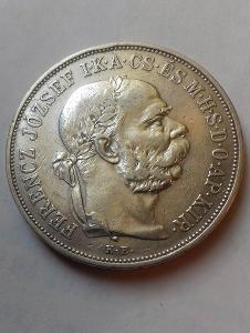 Stříbrná 5 koruna FJ.I 1900 KB ( uherská )