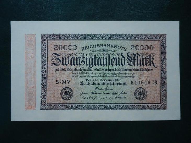 20000 Mark 1923  UNC ORIGINAL - Bankovky Německo