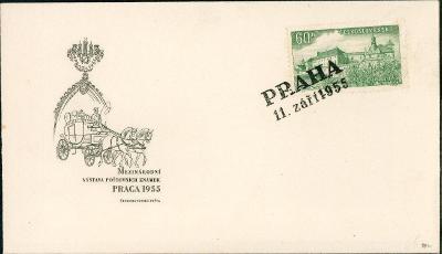 11C534 Obálka s přítiskem PRAGA 1955 