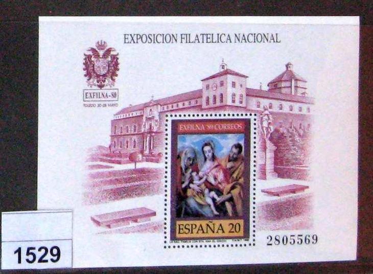 ŠPNĚLSKO 1989 aršík EXFILNA Toledo náboženství umění / 1529 - Známky