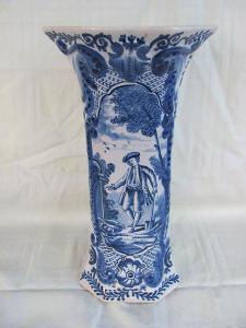 Váza,Holandsko,poč.20.st., keramika s kobaltovou malbou