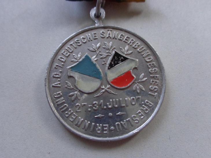 Stará medaile - upomínka na 7 pěveckou slavnost v Břeclavi 1907