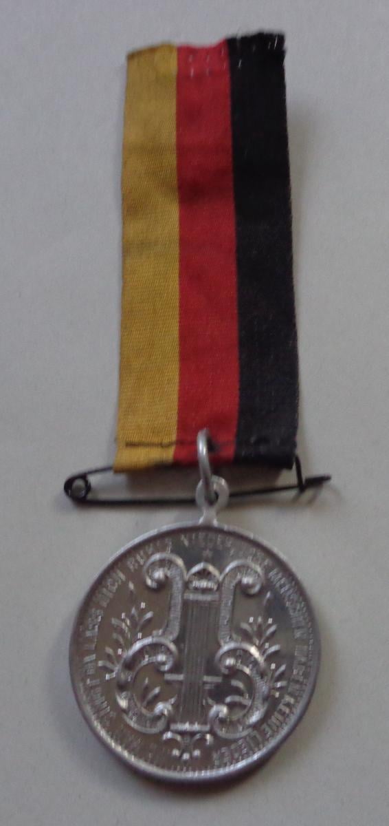 Stará medaile - upomínka na 7 pěveckou slavnost v Břeclavi 1907