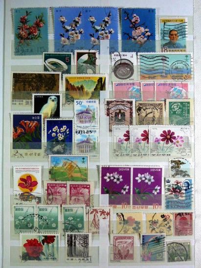 0313 Sbírka známek Čína svět + hezký obr zásobník A4 - Filatelistické sbírky