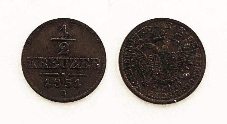 František Josef I. - 1/2 krejcar 1851 B - Rakousko-Uhersko numismatika