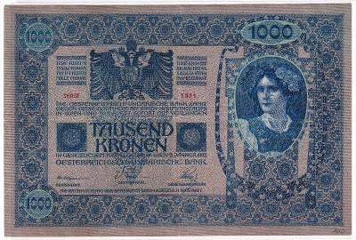 1000 Kronen (Korona) 1902 bez přetisku, série 1371
