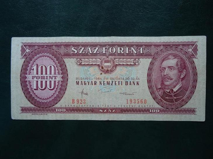 100 Forint  1984 Original - Bankovky Evropa