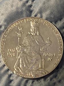 Medaile Karel IV.  k 600. výročí úmrtí stříbná - Knobloch
