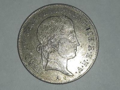 Stříbrná mince Ferdinand I./V./ 1845-1848, 20krejcar 1845 A. RARE !!