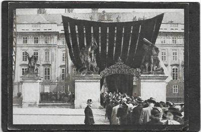 T. G. Masaryk, Praha Hrad, pohřeb, smuteční známka, razítko 21.IX.1937