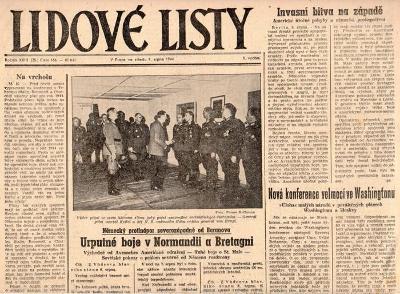 Noviny Lidové listy, XXIII/186, 1944