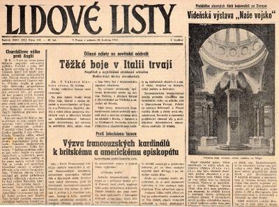Noviny Lidové listy, XXIII/118, 1944
