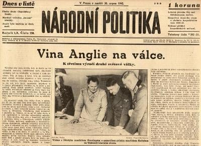 Noviny Národní politika, LX/238, 1942