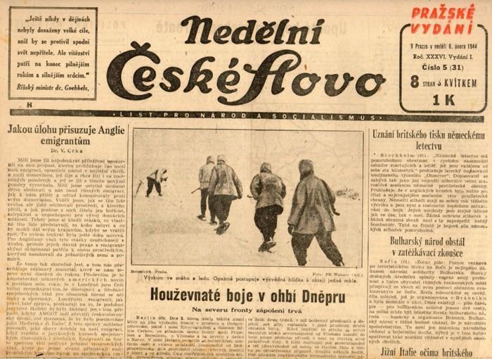 Noviny Nedělní České slovo, XXXVI/5, 1944