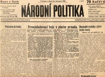Noviny Národní politika 1942, LX/198