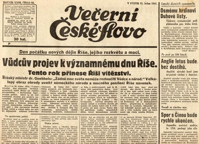 Noviny Večerní České slovo, XXIIII/26 - Staré tiskoviny