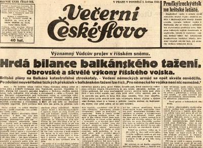 Noviny Večerní České slovo, XXIIII/104