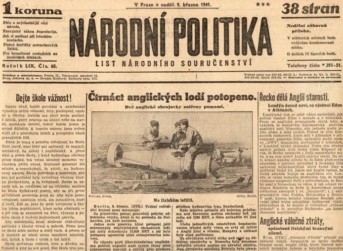 Noviny Národní politika, LIX/68 - Staré tiskoviny