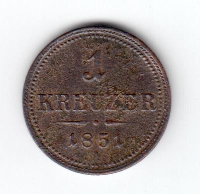 1 Krejcar 1851 - A