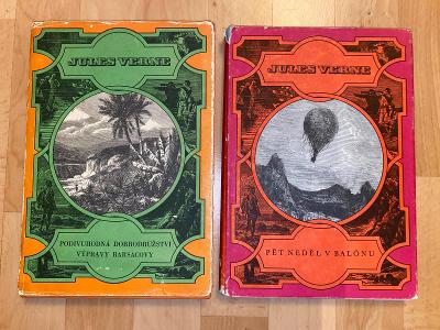 Jules Verne, Podivuhodné cesty, 2 knihy, originální přebal