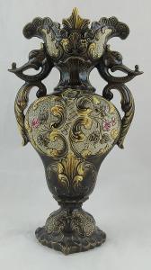 Starožitná keramická váza majolika Značeno