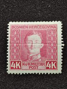 Bosna a Hercegovina 1917 Císař Karel I. Mi.140 A Kat 20€ Chybotisk