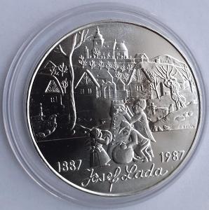 Stříbrná pamětní mince 500 Kčs 1987 Josef Lada