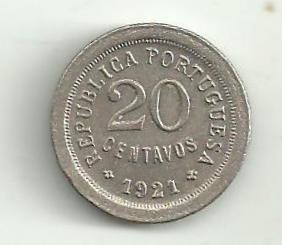 20 Centavos Portugalsko 1921