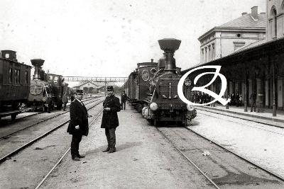 Chomutov, staré nádraží, parní lokomotivy, zaměstnanci