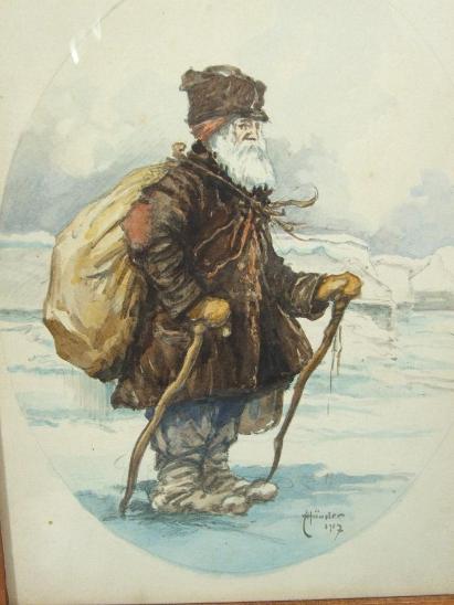 Tulák T.Hüngler r.1917 akvarel 26,5×20,5cm