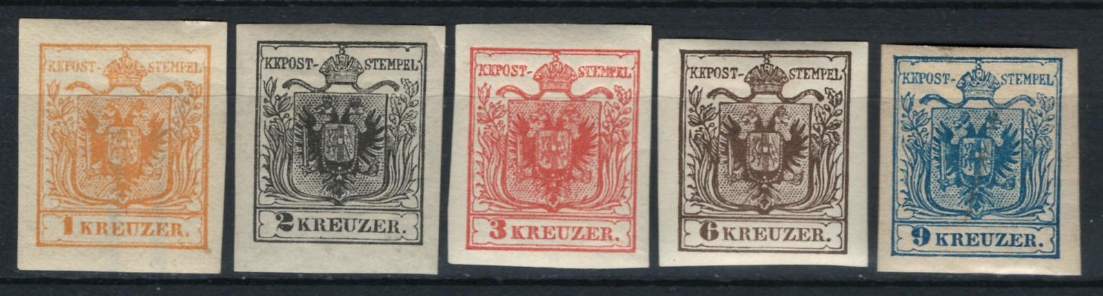 Rakousko / ÖSTERREICH - 1. emise - Mi. 1 - 5 **/* - ND 1887 - Známky