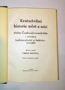 Kratochvilná historie měst a míst, Primus Sobotka, 1919