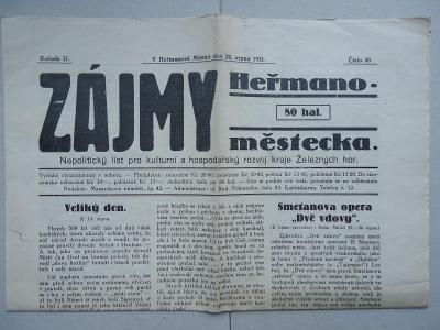 Zájmy  Heřmano-městecka ...Ročník II. , Číslo 20- Heřmanův Městec 1931