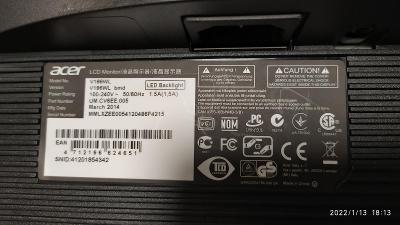 19'' LED Acer V196WL VGA, DVI 16:10 1440x900